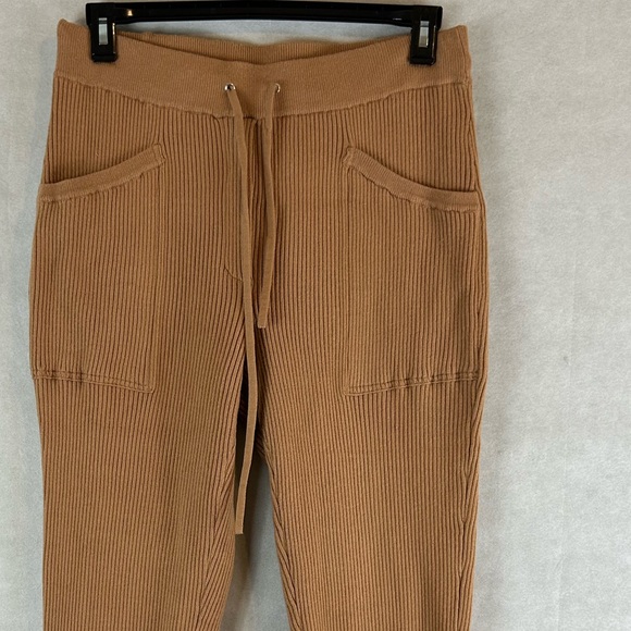 JONATHAN SIMKHAI DANNY Rib Knit Joggers track pants CAMEL size Large - Picture 9 of 13